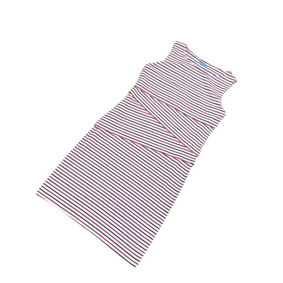 NWT J McLaughlin modal stretch cotton striped layers sleeveless dress sz medium - Picture 3 of 11